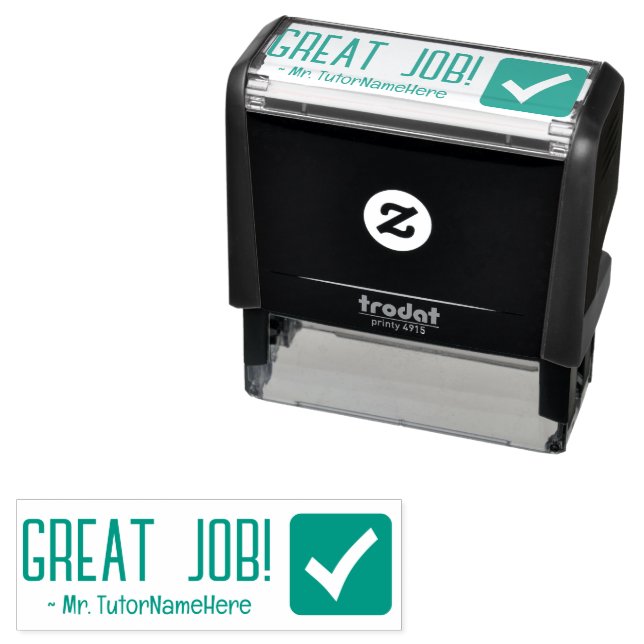 "GROSSER JOB!" Tutor-Feedback-Rubber-Briefmarke Permastempel (Beispiel)