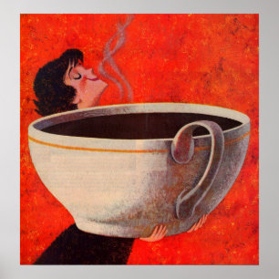großer Kaffeetrinkdruck Poster