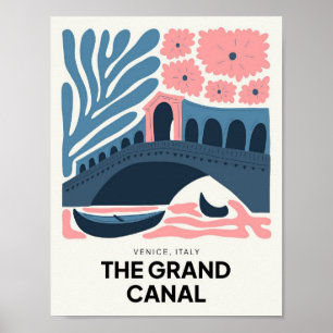 Großer Kanal Venedig Italien abstrakt Reise floral Poster