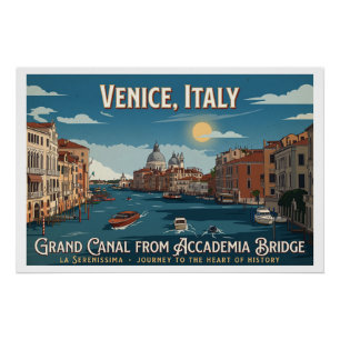 Großer Kanal von der Accademia-Brücke, Venedig Poster