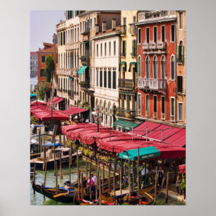 Großer Kanal von Venedig Italien mit Gondelbooten Poster