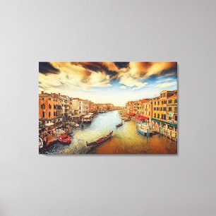 Großer Kanal von Venedig mit Gondeln Canvas Print Leinwanddruck