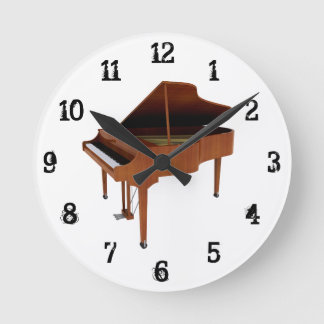 Großer Klavier: Wall Clock Runde Wanduhr
