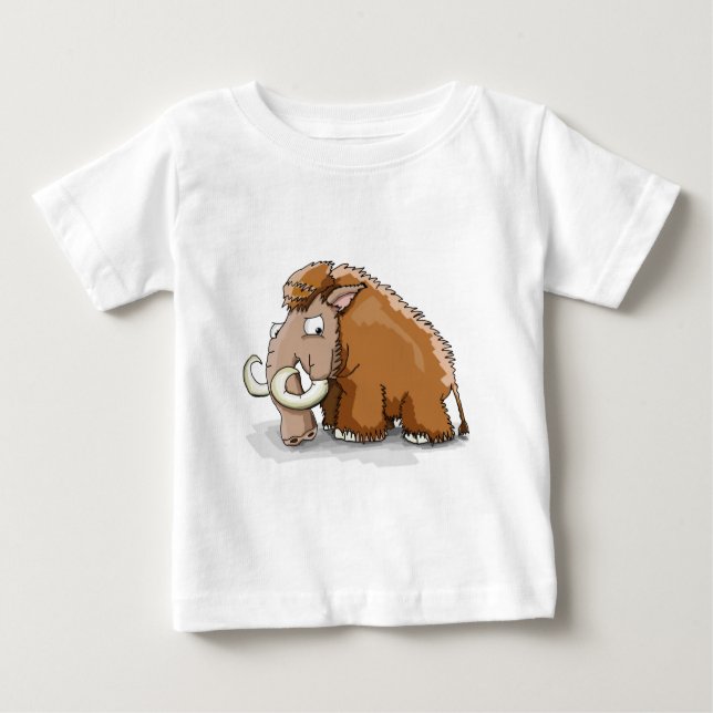 Grosser Kofferraum und Stoßzähne Cartoon Mammut Baby T-shirt (Vorderseite)