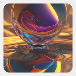 großer kosmischer Rückgang Quadratischer Aufkleber