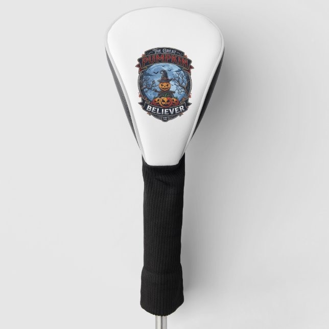 Großer Kürbis-Gläubiger-Vogelscheuche-Hexenhut-Hal Golf Headcover (Vorderseite)
