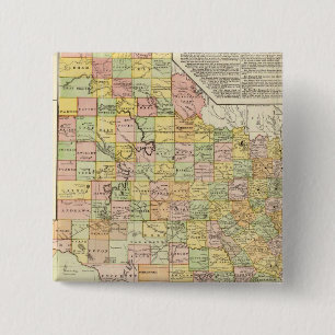 Grosser Landkreis und Bahnplan von Texas Button