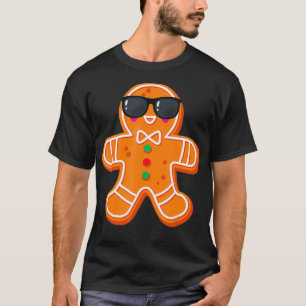 Großer Lebkuchenmann mit Sonnenbrille Weihnachts- T-Shirt