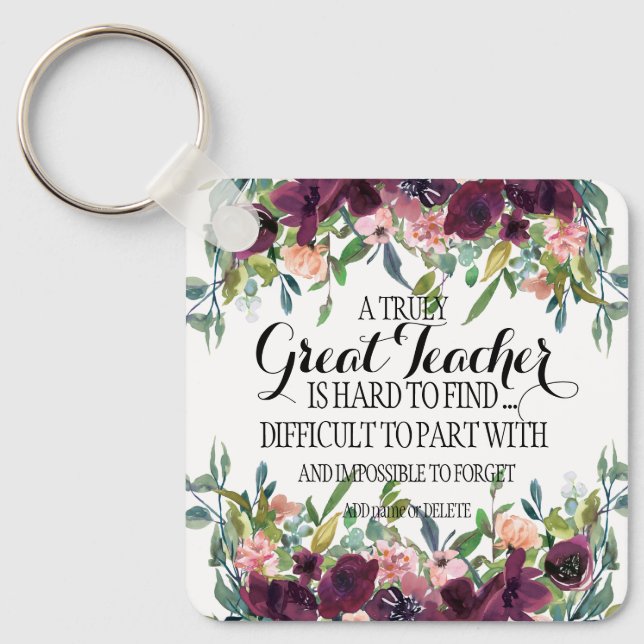 Großer Lehrer danke Ihnen Dankbarkeit Geschenk Schlüsselanhänger (Vorderseite)