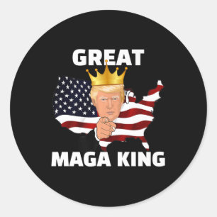 Großer MAGA King Runder Aufkleber