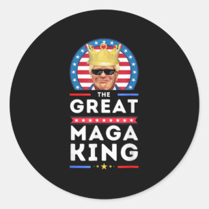 Großer MAGA King Trump Biden Politische Ultra-Mega Runder Aufkleber