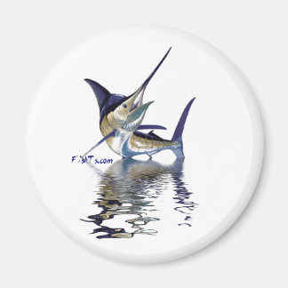 Großer Marlin mit Reflektion im Wasser Magnet