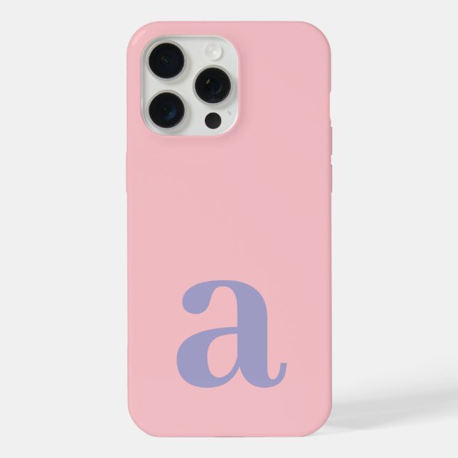 Großer Monogramm-Buchstabe Pink & Blau Minimalisti iPhone Hülle (Rückseite)