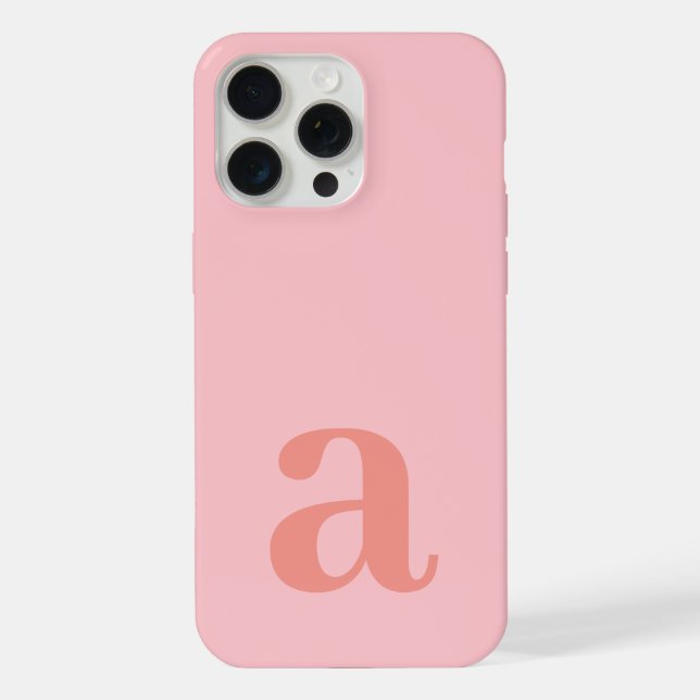 Großer Monogramm-Buchstabe Rosa Minimalistisch iPhone Hülle (Rückseite)