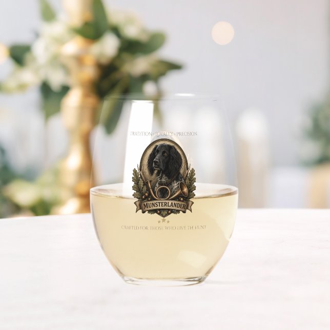 Großer Münsterländer (Logo) Weinglas Ohne Stiel (Insitu (Hochzeit))