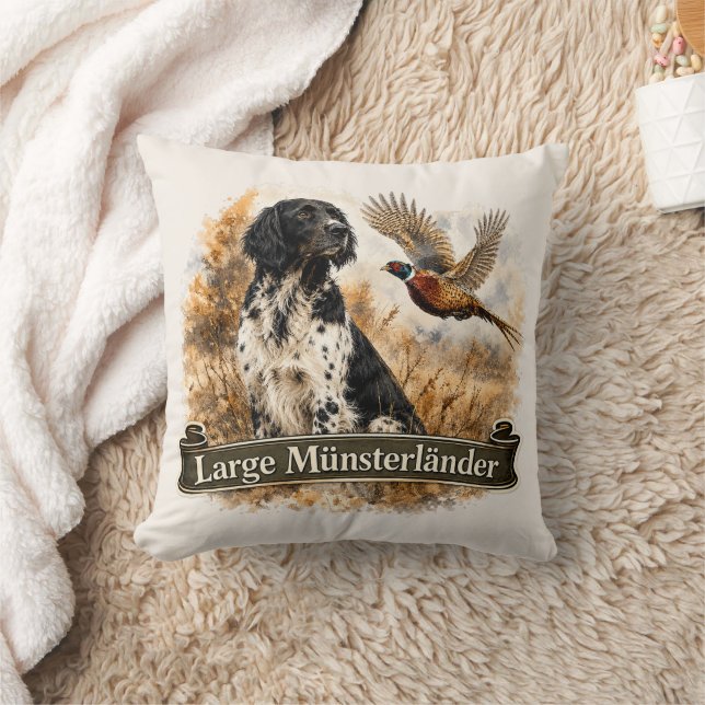 Großer Münsterländer mit Fasan Kissen (Decke)