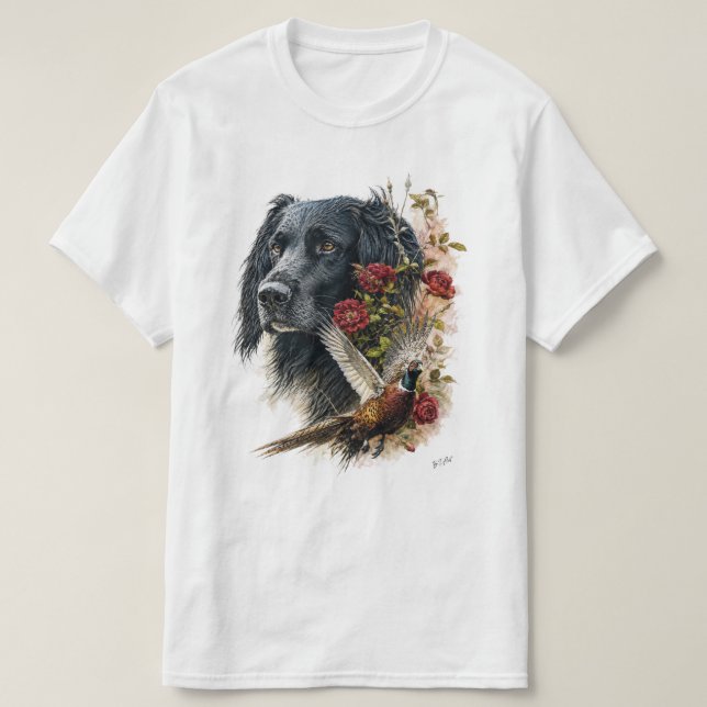 Großer Münsterländer mit Fasan   T-Shirt (Design vorne)
