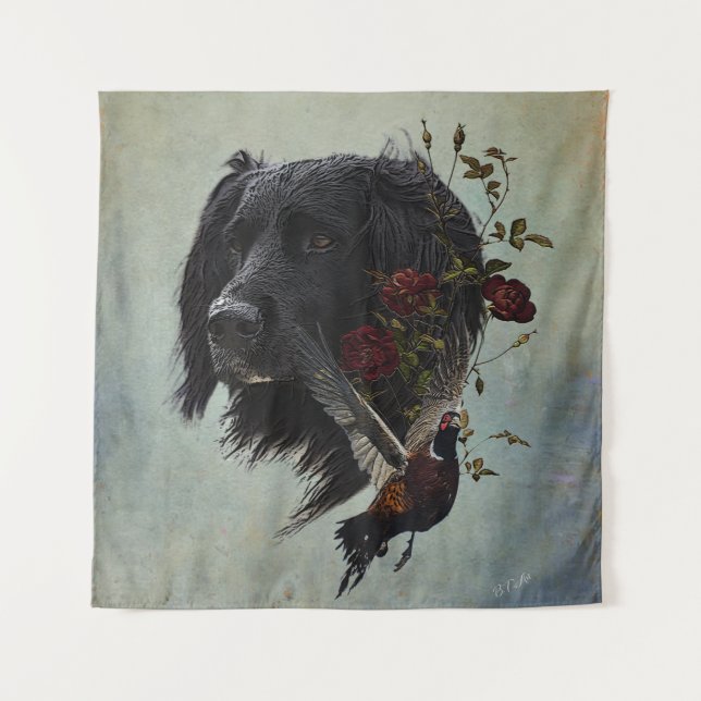 Großer Munsterlander mit Fasan Wandteppich (Vorderseite)