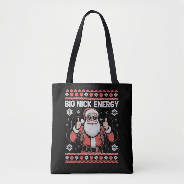 Großer Nick Energy Santa hässlicher Weihnachtspull (Vorderseite)