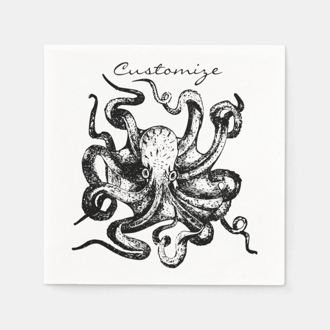 Großer Oktopus Thunder_Cove Serviette (Vorderseite)
