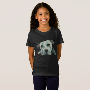 Großer Ol Kopf des Pitbull-HundeAquarell-  T-Shirt