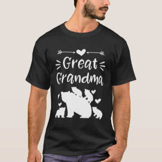Großer Oma-Bär mit 4 Baby-Cubs Herz-Doddles T-Shirt