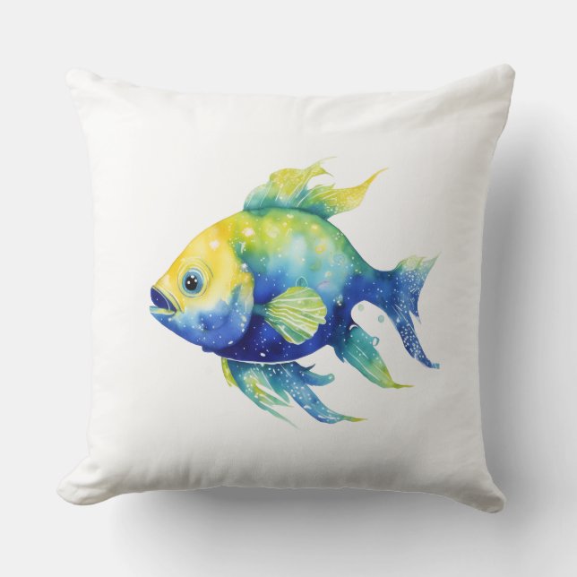 Großer Ombre-Fisch Kissen (Vorderseite)