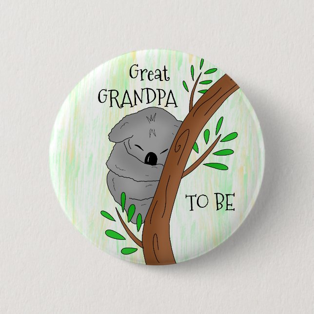 Großer Opa | Koala Babydusche Button (Vorderseite)