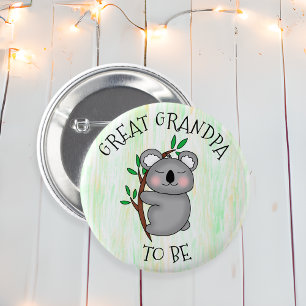 Großer Opa Koala thematied Baby Dusche Button
