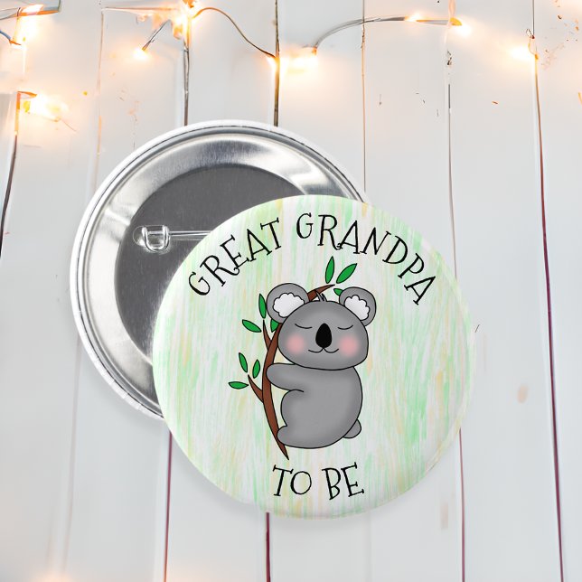 Großer Opa | Koala thematied Baby Dusche Button (Von Creator hochgeladen)