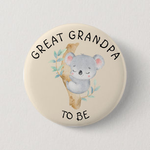 Großer Opa Koala thematied Baby Dusche Button