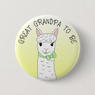 Großer Opa, Llama mit grünem Bogen zu sein Button