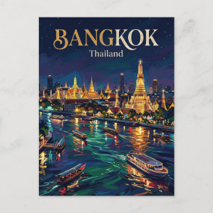 Großer Palast und Chao Phraya Fluss Thailand Postkarte