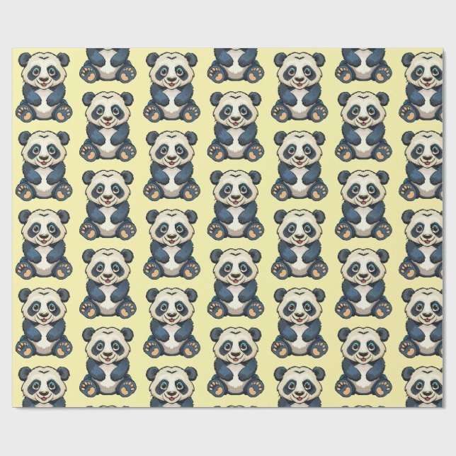 Großer Panda Geschenkpapier (Flach)