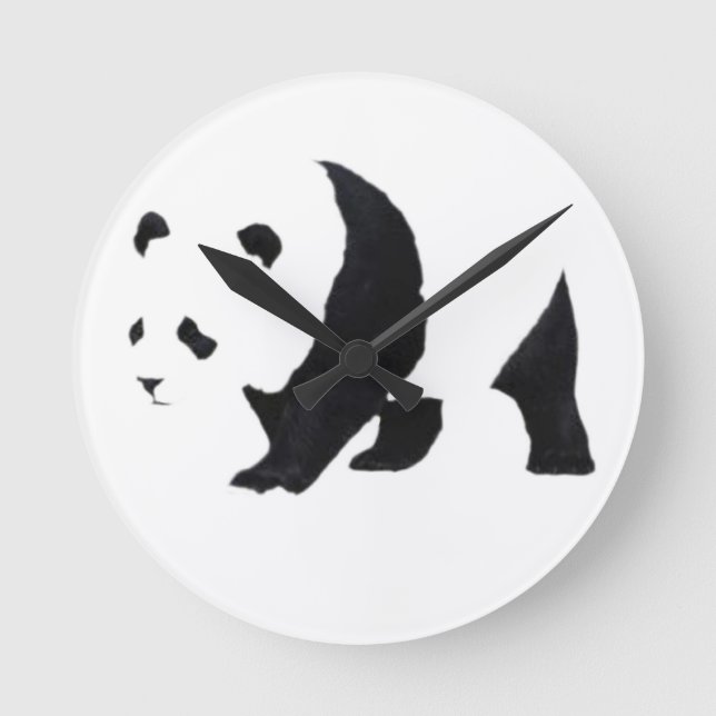 Großer Panda Runde Wanduhr (Vorderseite)