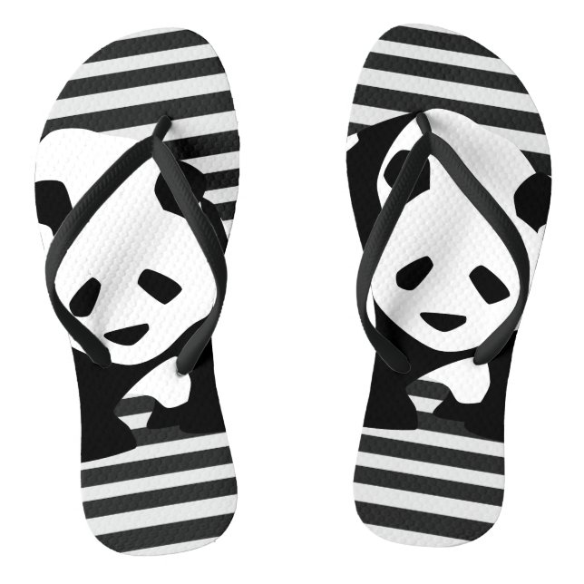 Großer Panda und Streifen Flip Flops (Fußbett)