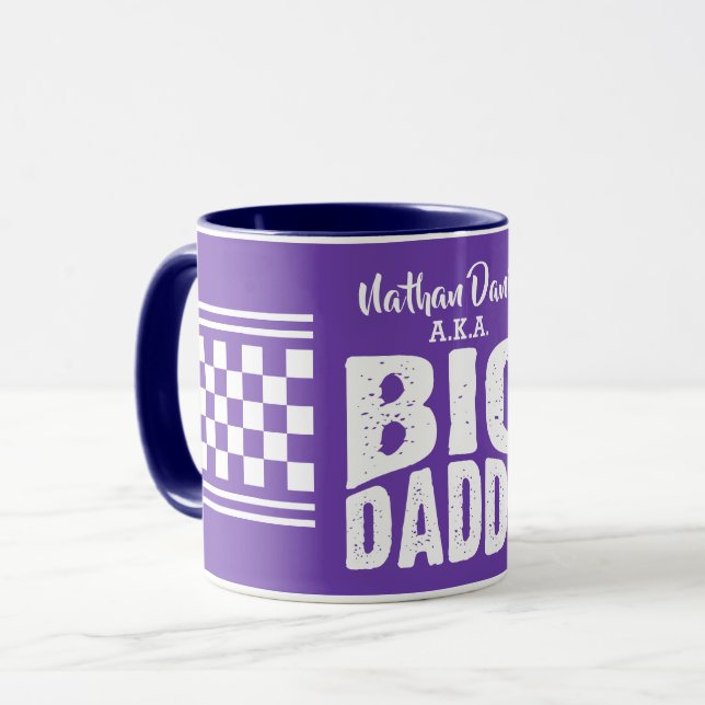 Großer Papa mit dem Namen in Lila Schrift Tasse (Vorderseite Links)
