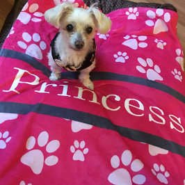 Großer Paw Print Pink Blanket Benutzerdefinierter  Fleecedecke