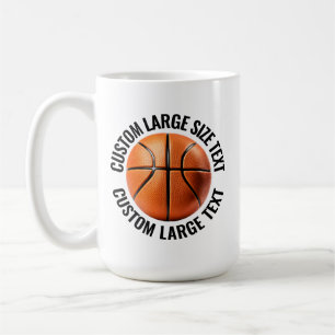 Großer personalisierter Text Basketball 0,44l Cust Kaffeetasse