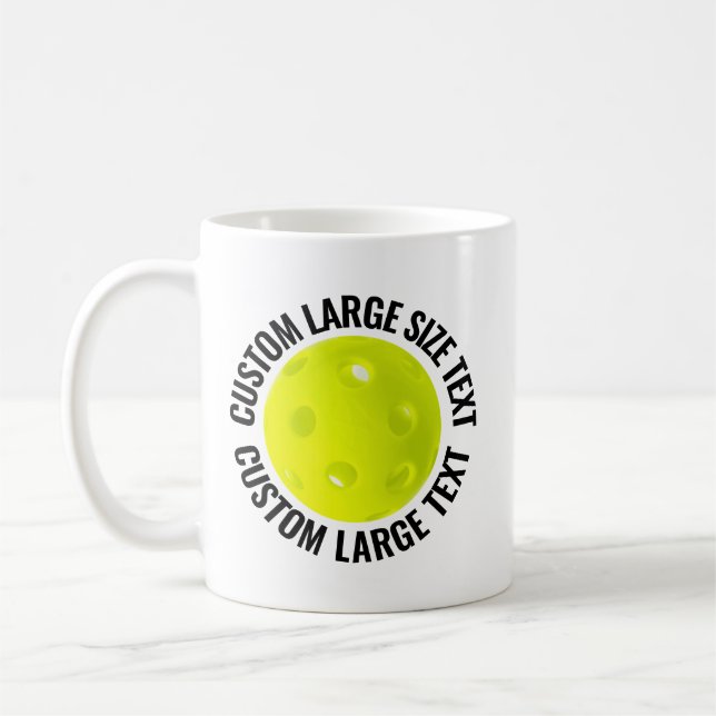 Großer Personalisierter Text Pickleball 325 ml Cus Kaffeetasse (Links)