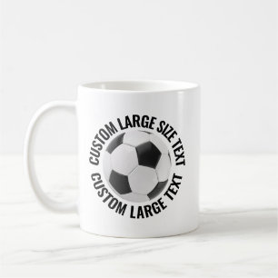 Großer personalisierter Textfußball 313g Benutzerd Kaffeetasse