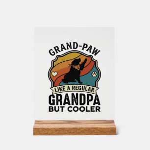 Großer Pfote Opa Hund Retro Sonnenuntergang Bandan Acrylschild
