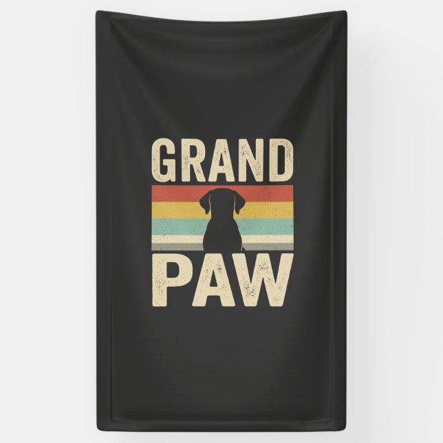 Großer Pfote Vintage Hund Retro Banner (Vertikal)