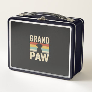 Großer Pfote Vintage Hund Retro Metall Brotdose