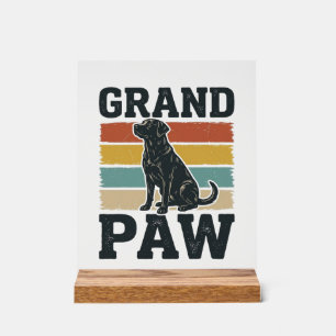 Großer Pfoten Vintage Hund Großvater Shirt Design_ Acrylschild