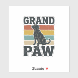 Großer Pfoten Vintage Hund Großvater Shirt Design_ Aufkleber