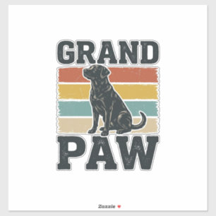 Großer Pfoten Vintage Hund Großvater Shirt Design_ Aufkleber