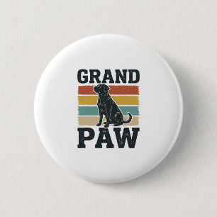 Großer Pfoten Vintage Hund Großvater Shirt Design_ Button