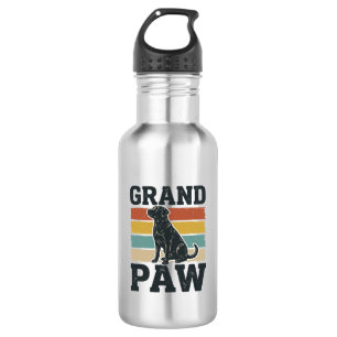 Großer Pfoten Vintage Hund Großvater Shirt Design_ Edelstahlflasche
