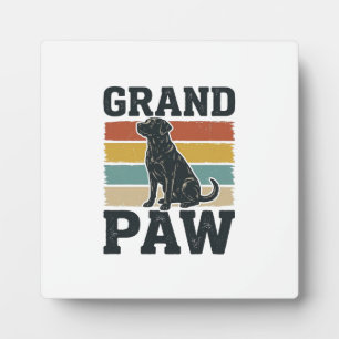 Großer Pfoten Vintage Hund Großvater Shirt Design_ Fotoplatte